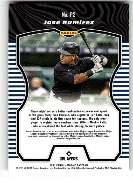 Jose Ramirez 2021 Panini Mosaic Baseball Producers Back of Card