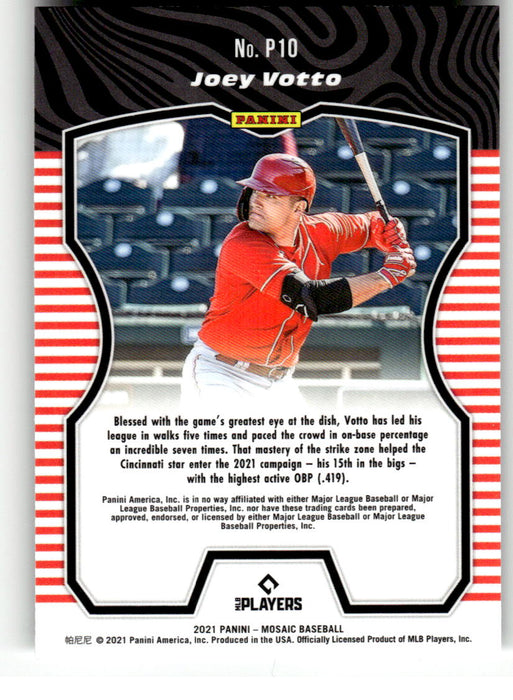 Joey Votto 2021 Panini Mosaic Baseball Producers Back of Card