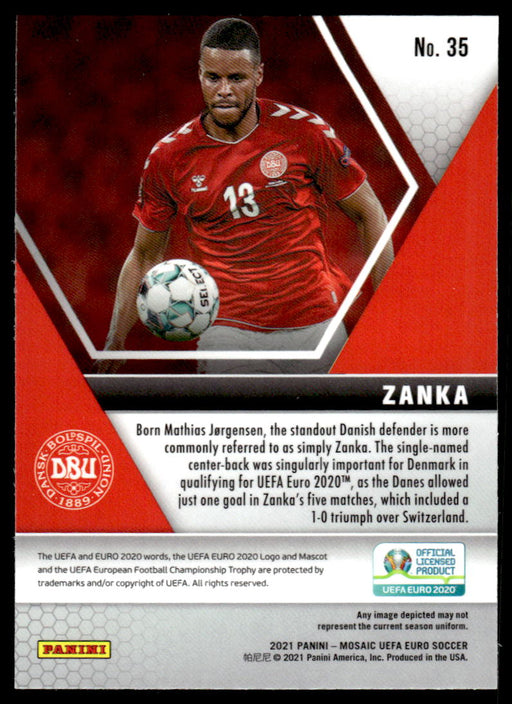 Zanka 2021 Panini Mosaic UEFA Euro Soccer Base Back of Card