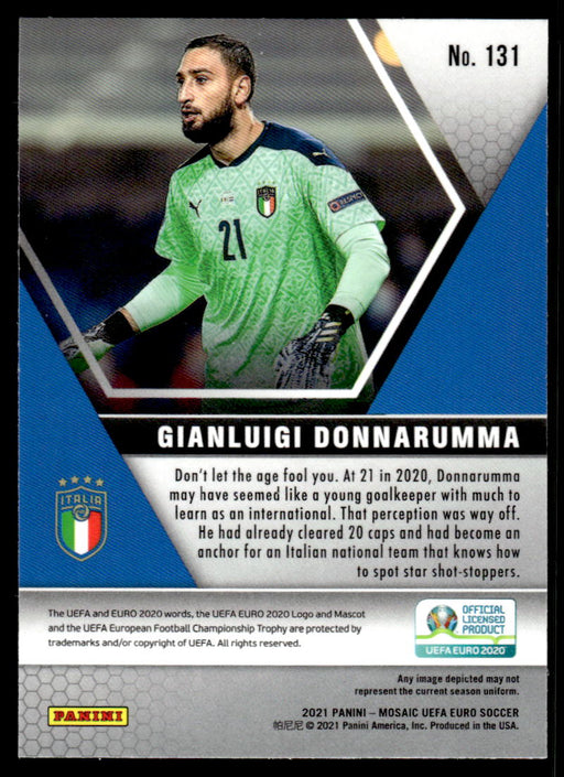 Gianluigi Donnarumma 2021 Panini Mosaic UEFA Euro Soccer Base Back of Card