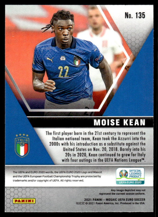 Moise Kean 2021 Panini Mosaic UEFA Euro Soccer Base Back of Card