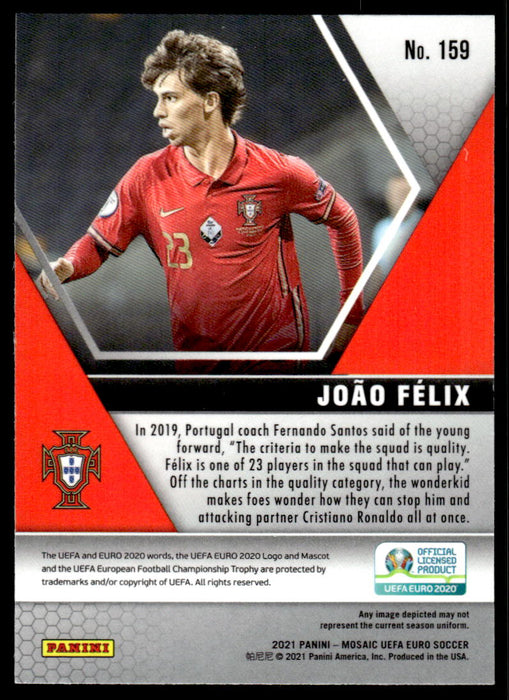 Joao Felix 2021 Panini Mosaic UEFA Euro Soccer Base Back of Card