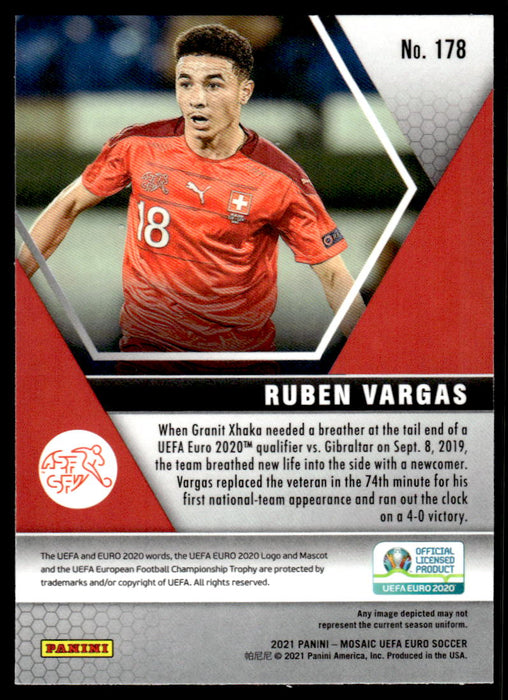 Ruben Vargas 2021 Panini Mosaic UEFA Euro Soccer Base Back of Card