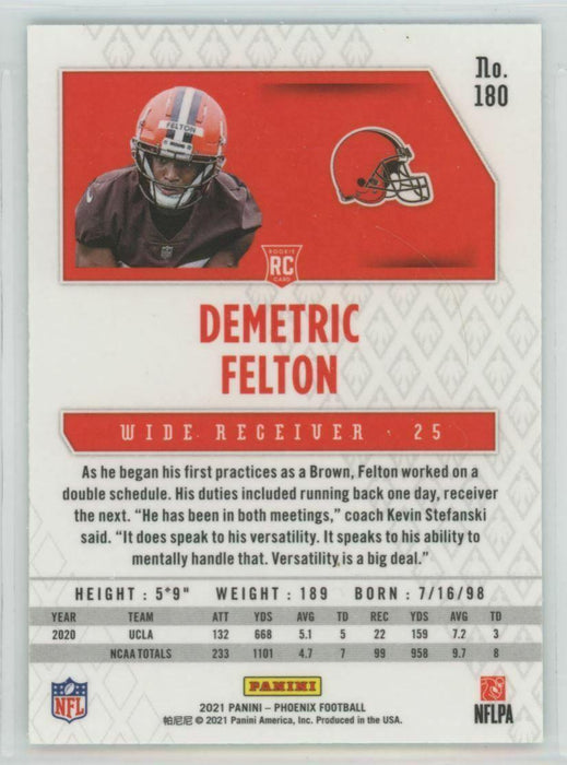 2021 Panini Phoenix #180 Demetric Felton RC Cleveland Browns Color Burst - Collectible Craze America