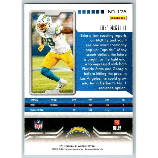 2021 Panini Playbook #176 Tre' McKitty RC Los Angeles Chargers - Collectible Craze America