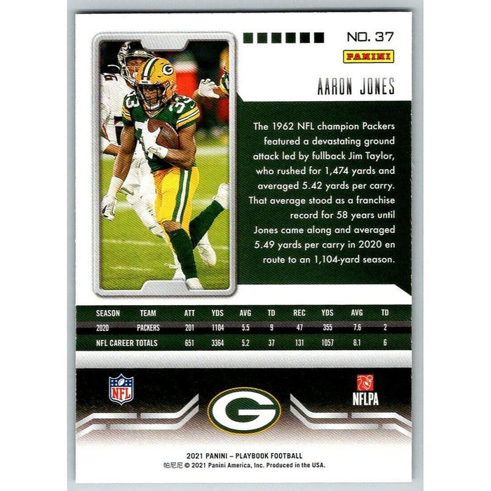 2021 Panini Playbook #37 Aaron Jones Green Bay Packers - Collectible Craze America