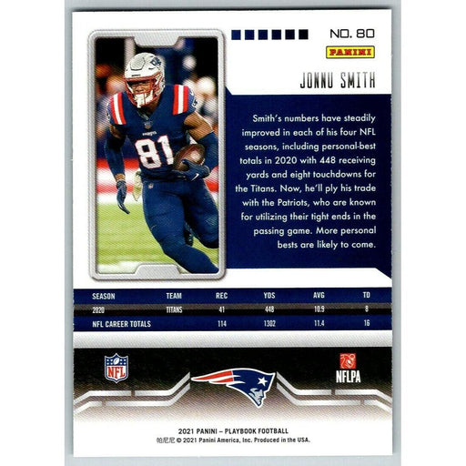 2021 Panini Playbook #80 Jonnu Smith New England Patriots - Collectible Craze America