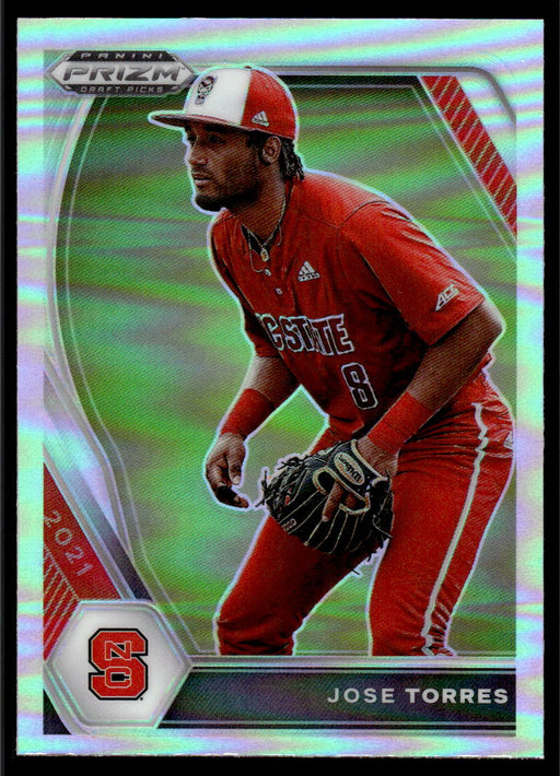 Jose Torres 2021 Panini Prizm Draft Picks Baseball Silver Prizm Front of Card