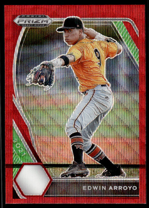 Edwin Arroyo 2021 Panini Prizm Draft Picks Baseball Red Wave Front of Card