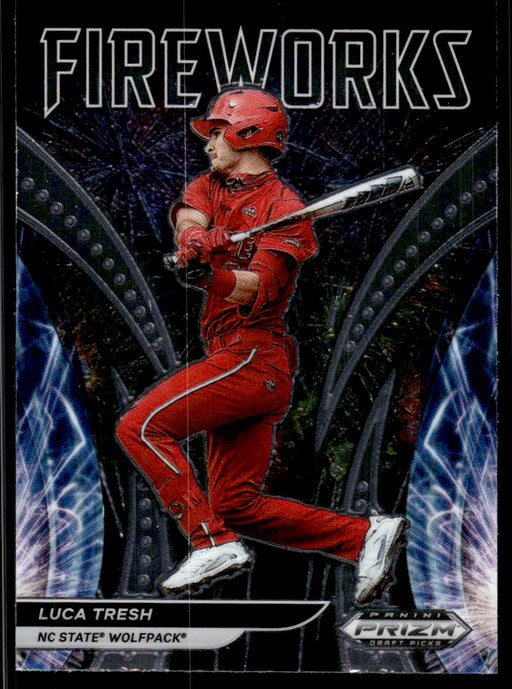 Luca Tresh 2021 Panini Prizm Draft Picks Baseball Fireworks Front of Card