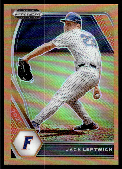 Jack Leftwich 2021 Panini Prizm Draft Picks Baseball Neon Orange Front of Card