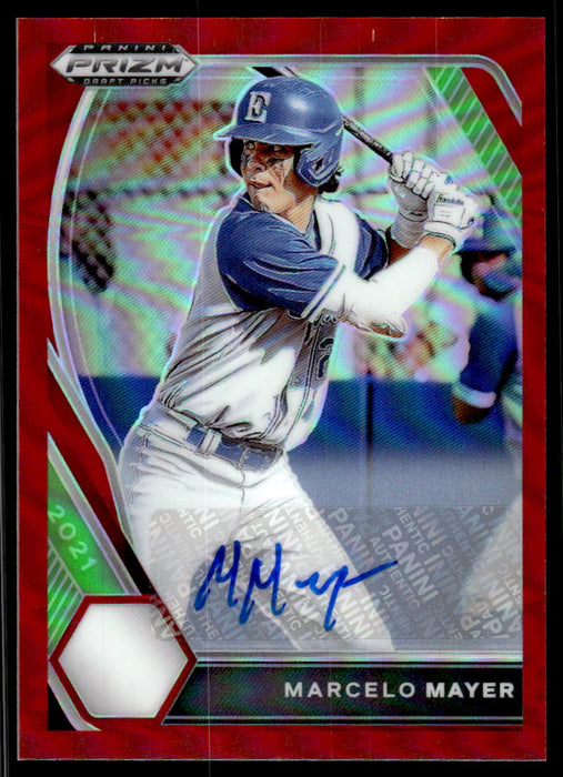 Marcelo Mayer 2021 Panini Prizm Draft Picks Baseball Red Front of Card