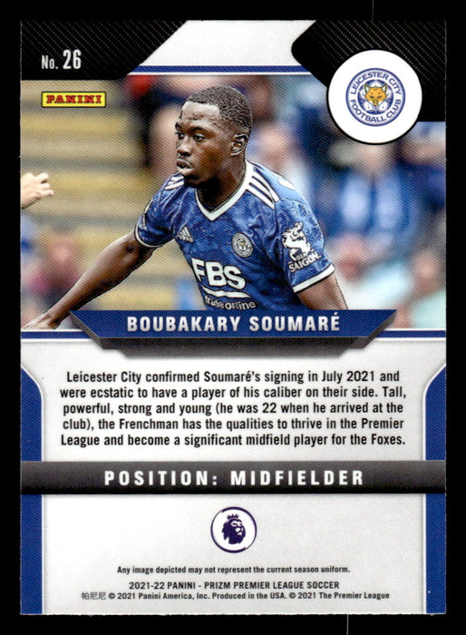 Boubakary Soumare 2021-22 Panini Prizm Premier League Base Back of Card