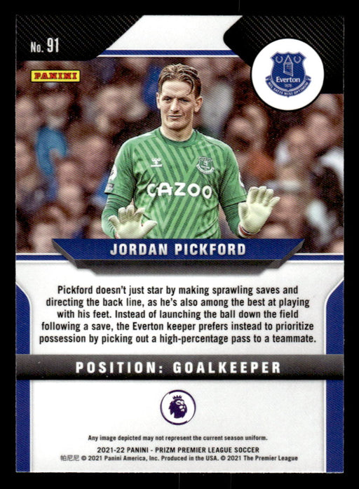 2021-22 Panini Prizm Premier League Jordan Pickford # 91 Base