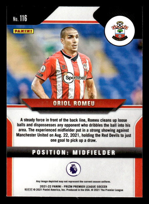 Oriol Romeu 2021-22 Panini Prizm Premier League Base Back of Card