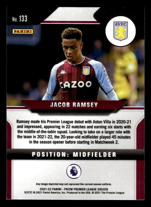 Jacob Ramsey 2021-22 Panini Prizm Premier League Base Back of Card