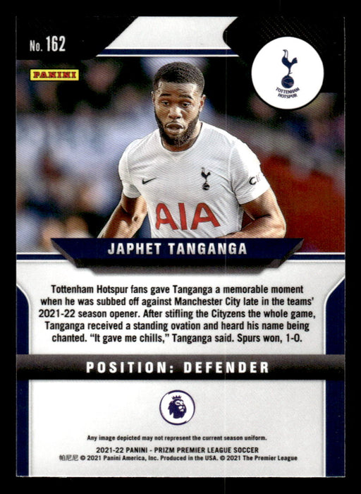 Japhet Tanganga 2021-22 Panini Prizm Premier League Base Back of Card