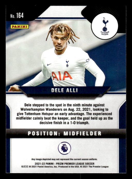 Dele Alli 2021-22 Panini Prizm Premier League Base Back of Card