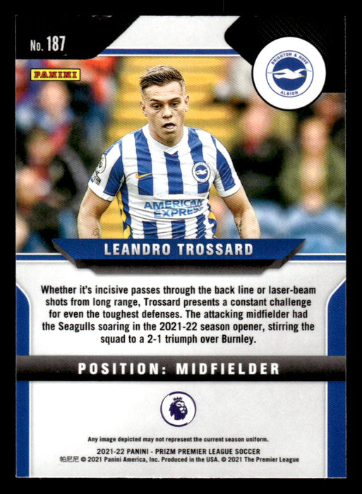 Leandro Trossard 2021-22 Panini Prizm Premier League Base Back of Card