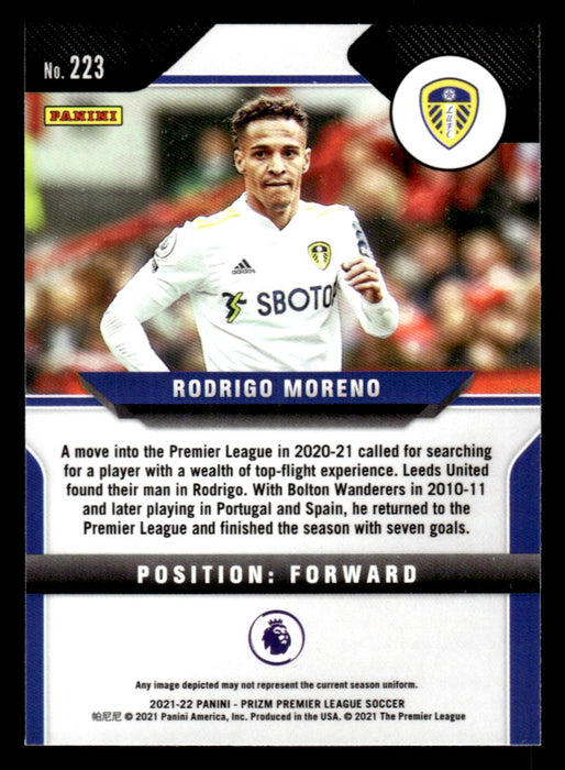 Rodrigo Moreno 2021-22 Panini Prizm Premier League Base Back of Card