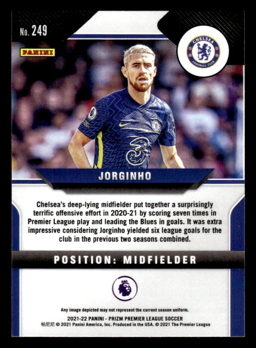 Jorginho 2021-22 Panini Prizm Premier League Base Back of Card