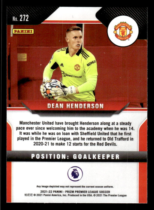 Dean Henderson 2021-22 Panini Prizm Premier League Base Back of Card