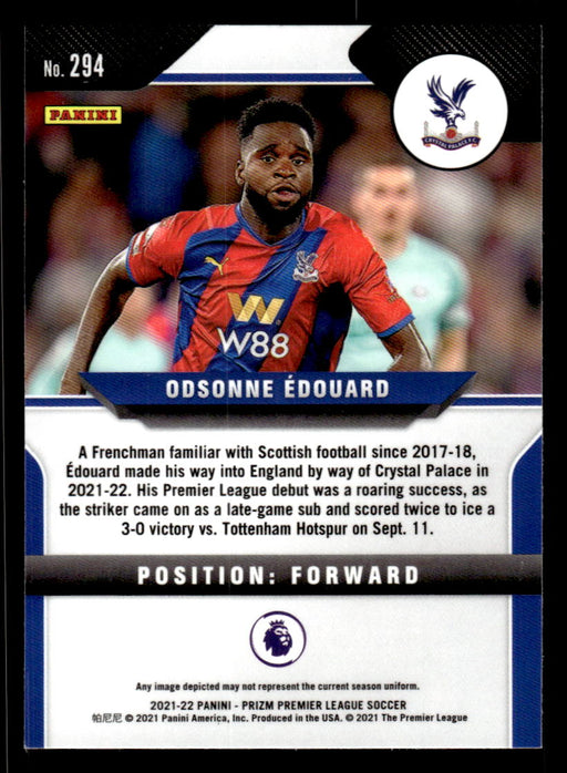 Odsonne Edouard 2021-22 Panini Prizm Premier League Base Back of Card