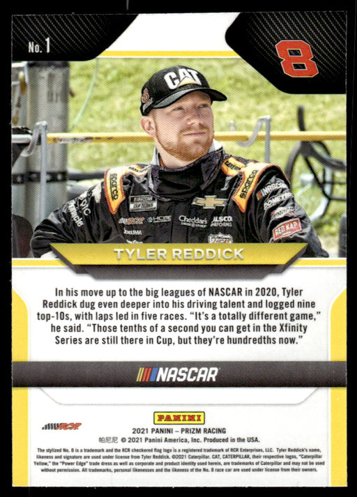 Tyler Reddick 2021 Panini Prizm Racing Base Back of Card