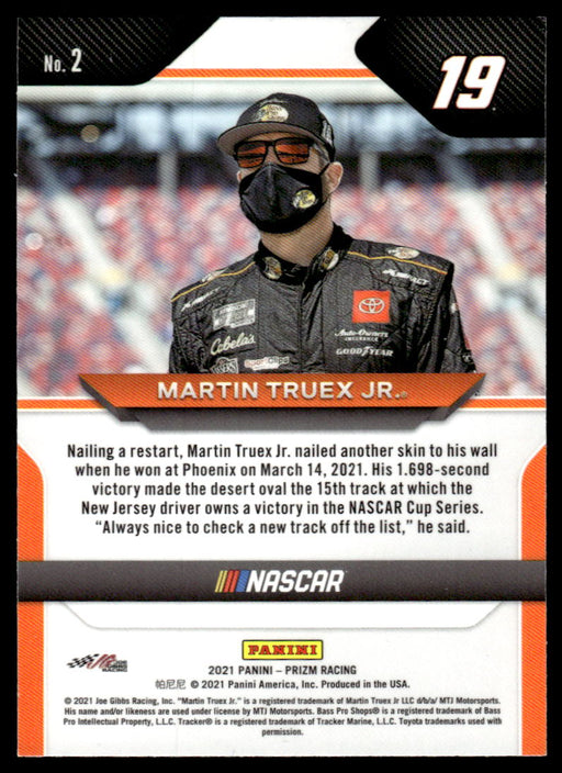 Martin Truex Jr. 2021 Panini Prizm Racing Base Back of Card