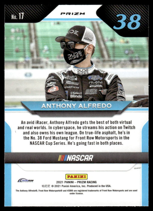 Anthony Alfredo 2021 Panini Prizm Silver Prizm Back of Card