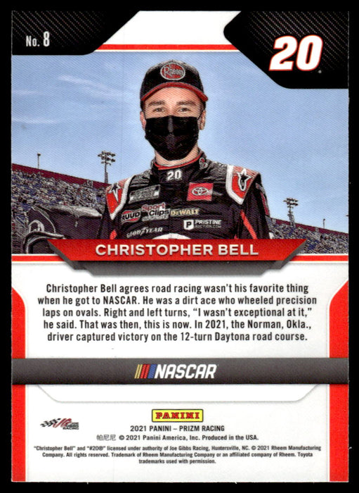 Christopher Bell 2021 Panini Prizm Racing Base Back of Card