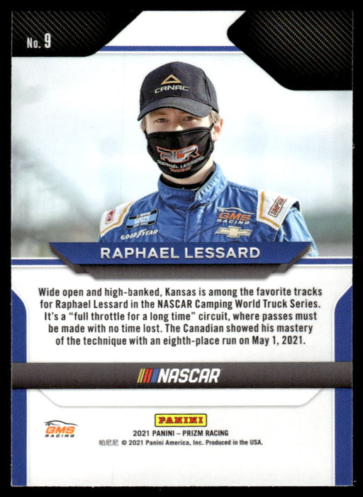 Raphael Lessard 2021 Panini Prizm Racing Base Back of Card