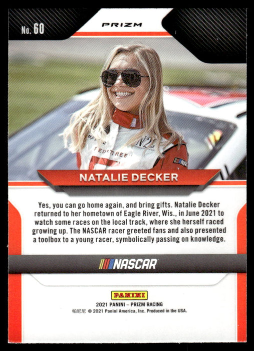 Natalie Decker 2021 Panini Prizm Silver Prizm Back of Card