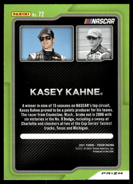 Kasey Kahne 2021 Panini Prizm Silver Prizm Flashbacks Back of Card