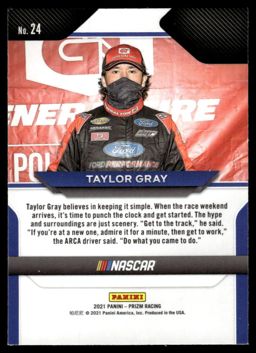 Taylor Gray 2021 Panini Prizm Racing Base Back of Card