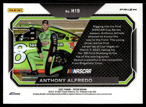 Anthony Alfredo 2021 Panini Prizm Heros Silver Prizm Back of Card