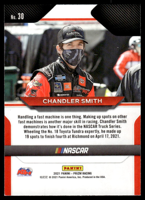 Chandler Smith 2021 Panini Prizm Racing Base Back of Card