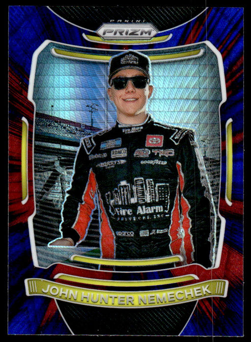 John Hunter Nemechek 2021 Panini Prizm Hyper Red & Blue Front of Card