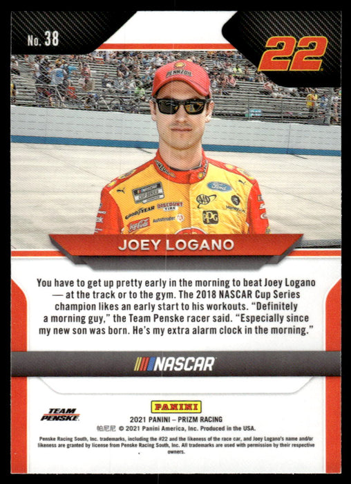 Joey Logano 2021 Panini Prizm Racing Base Back of Card