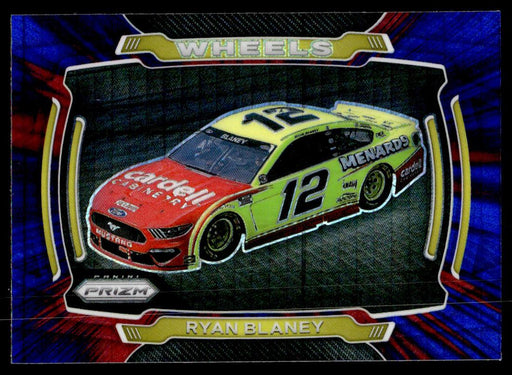 Ryan Blaney 2021 Panini Prizm Hyper Red & Blue Wheels Front of Card