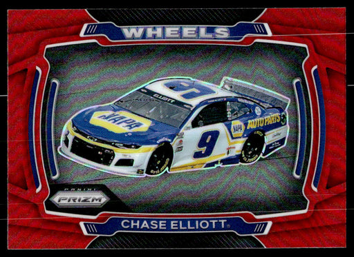 Chase Elliott 2021 Panini Prizm Red Prizm Wheels Front of Card