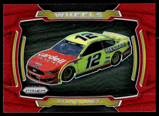 Ryan Blaney 2021 Panini Prizm Red Prizm Wheels Front of Card