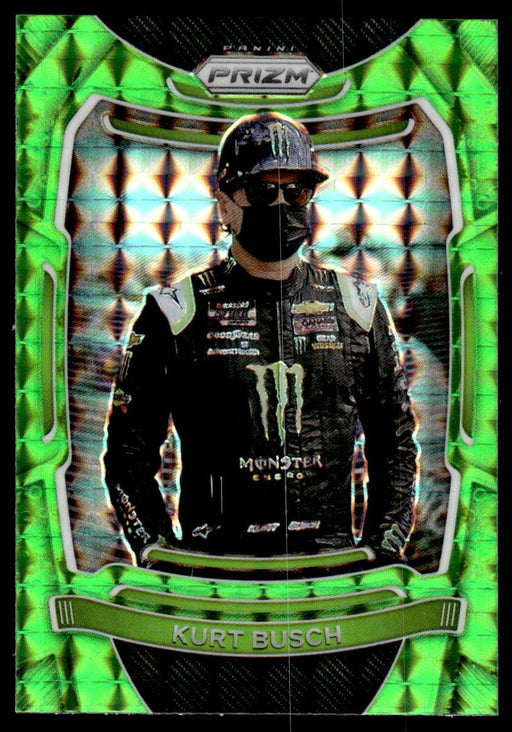 Kurt Busch 2021 Panini Prizm Reactive Green Prizm Front of Card