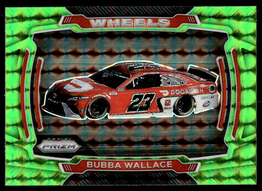 Bubba Wallace 2021 Panini Prizm Reactive Green Prizm Front of Card