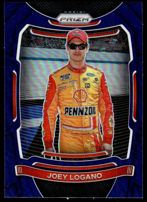 Joey Logano 2021 Panini Prizm Blue Prizm Front of Card