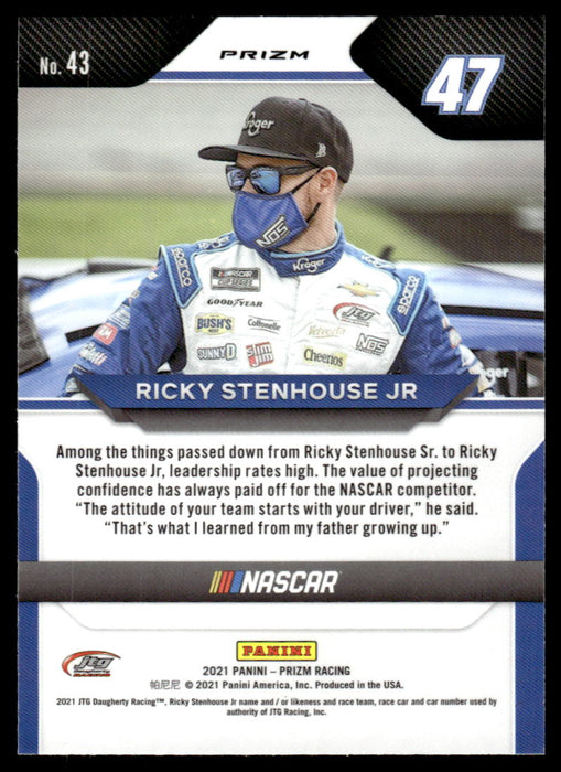 Ricky Stenhouse Jr. 2021 Panini Prizm Blue Prizm Back of Card