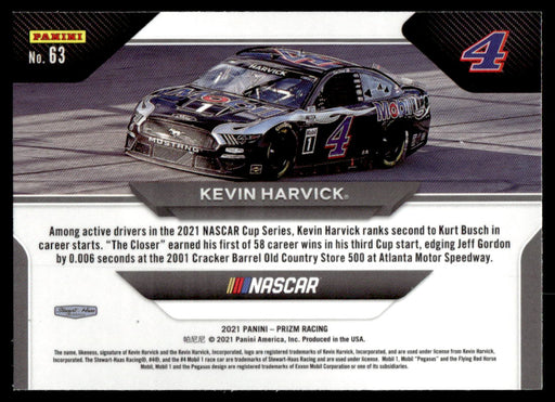 Kevin Harvick 2021 Panini Prizm Racing Wheels Back of Card