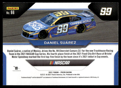 Daniel Suarez 2021 Panini Prizm Racing Wheels Back of Card