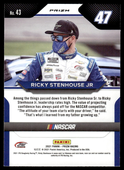 Ricky Stenhouse Jr. 2021 Panini Prizm Reactive Orange Prizm Back of Card