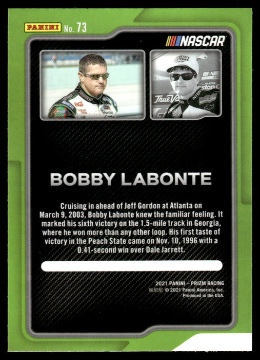 Bobby Labonte 2021 Panini Prizm Racing Flashbacks Back of Card